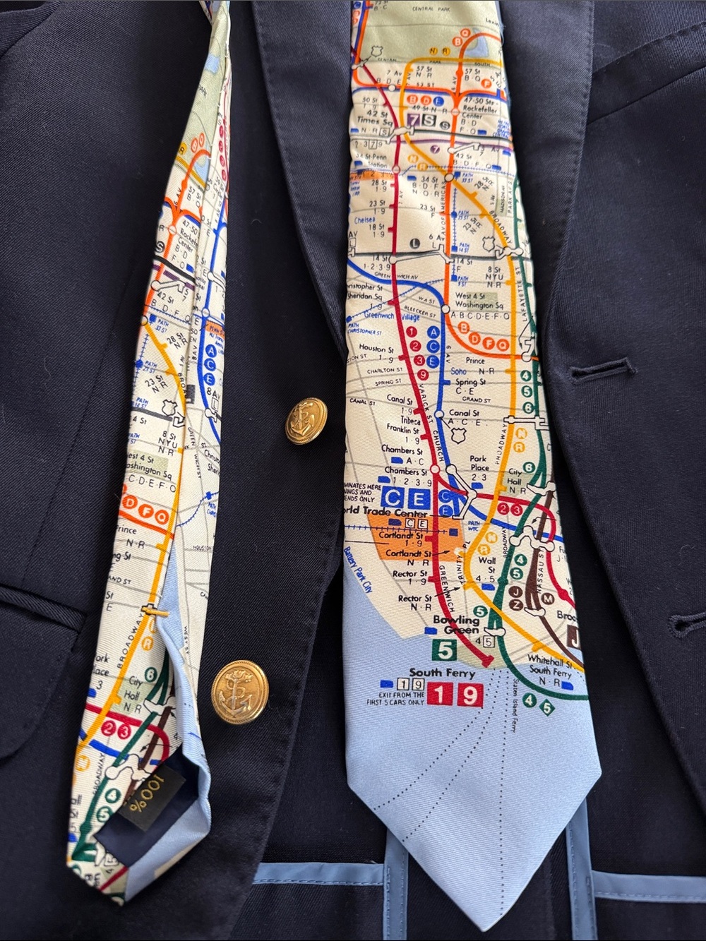 Josh Bach Map-Print Silk Tie in Light Blue - Men Accessories necktie